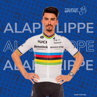 Image demonstrating World champion Julian Alaphilippe returning to the Tour of Britain