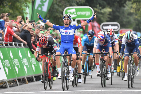 Image demonstrating World champion Julian Alaphilippe returning to the Tour of Britain