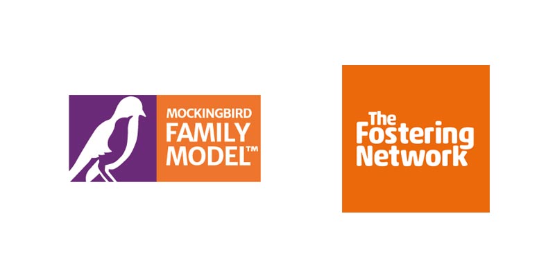 Logos of Mockingbird family model and The Fostering Network.