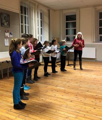 Northumberland Youth Voices group practising singing