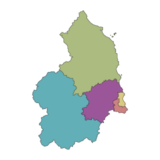 Map of NNorthumberland showing the Local area council boundries