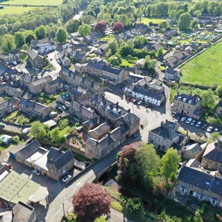 An aerial shot of Bellingham 