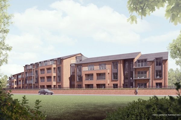 CGI image of thee new Extra Care scheme