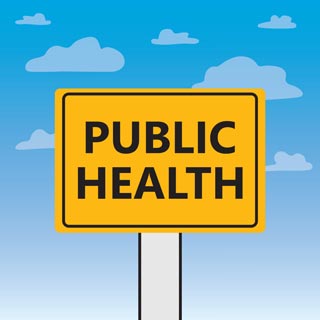 An sign saying public health