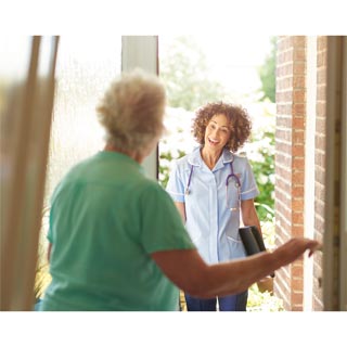 An nurse doing a house visit