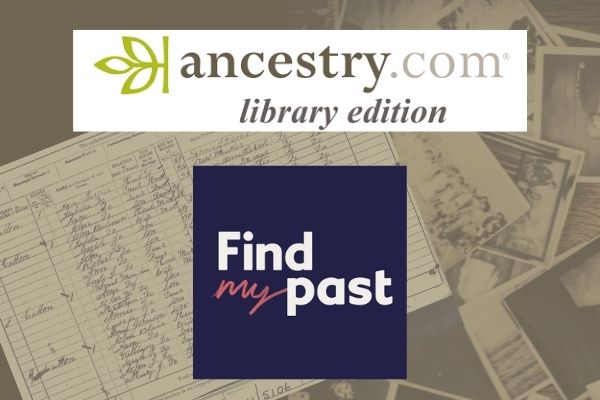 Ancestry logo and Find my past logo