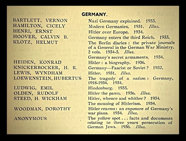 A list of books about Germany in the 1930s