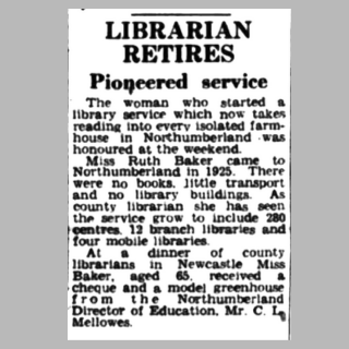 Extract from a newspaper article with the title "Librarian Retires".
