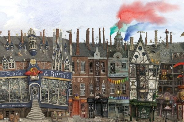 Drawing of Diagon Alley