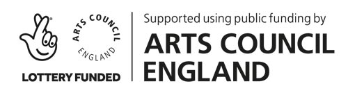 Text saying Lottery funded with the national lottery logo. Supported using public funding by Arts Council England.