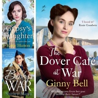 Book covers of Bobby's War, The Dover Cafe at War and The Gypsy's Daughter