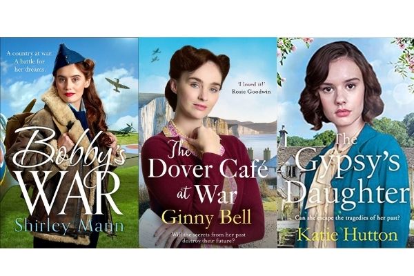 Book covers of Bobby's War, The Dover Cafe at War and The Gypsy's Daughter
