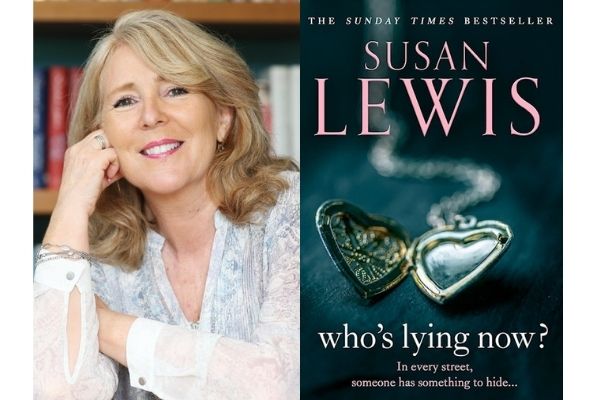 Photo of author Susan Lewis and book cover Who's Lying Now