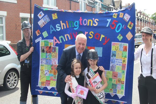Image demonstrating School children celebrate Ashington’s 150th anniversary