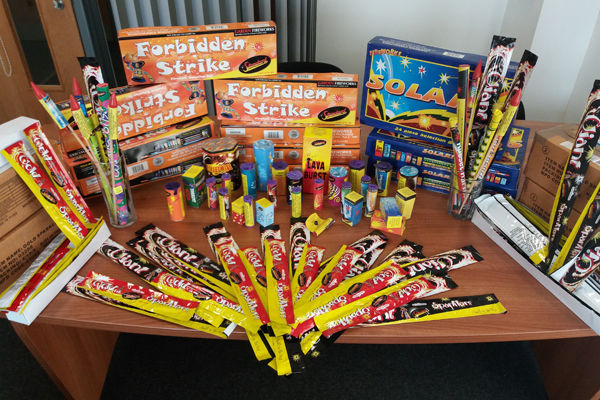 Seized fireworks