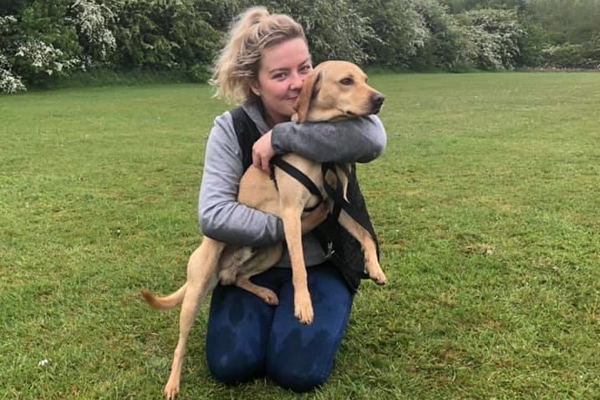 Image demonstrating Gino reunited with owner after 24 hour search