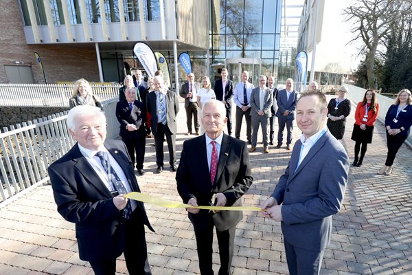 council leader and other elected members at the opening of the new Morpeth Leisure Centre.