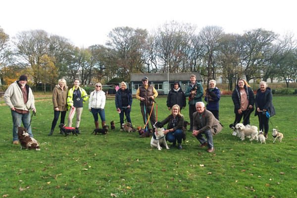 Dog walkers at Ridley Park, Blyth