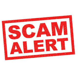 Scam alert stock image