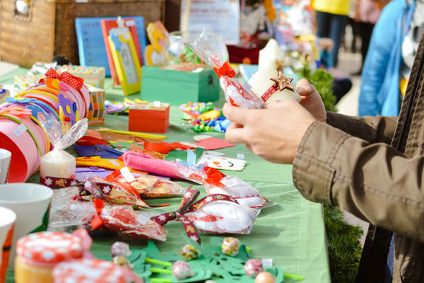 Xmas fair stock image