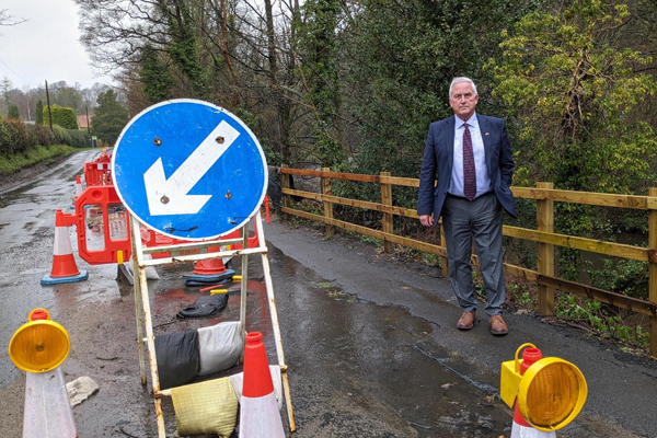 Image demonstrating Council urging action over landslip road