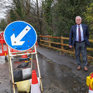 Image demonstrating Council urging action over landslip road