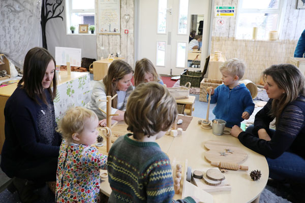 Parents and children in a children's centre