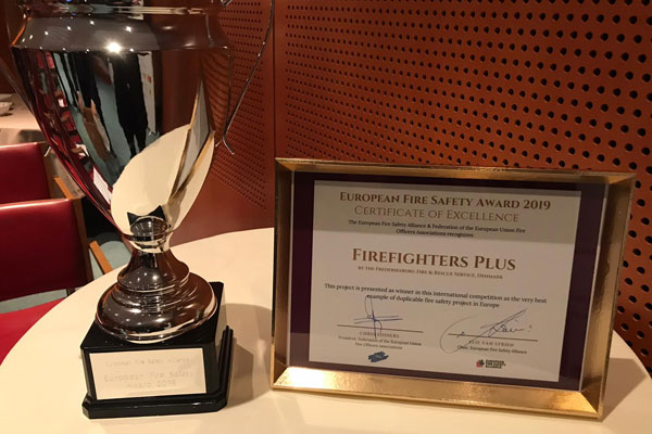 Firefighters plus award European Fire Safety Award 2019