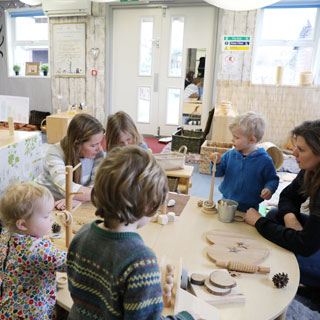 Parents and children in a children's centre