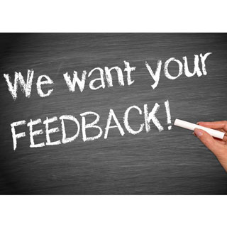 We want your feedback sign