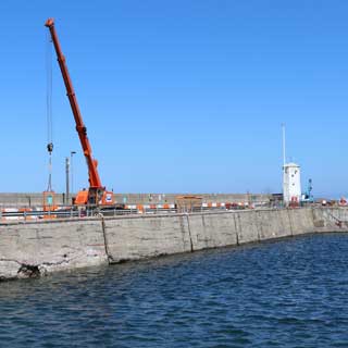 Image demonstrating Seahouses Pier restoration work starts