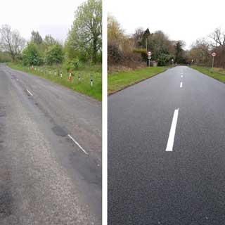 Image demonstrating Road repair scheme progressing well