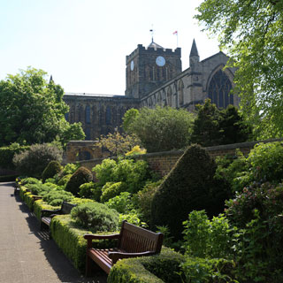 Hexham Abbey from Hexham House grounds