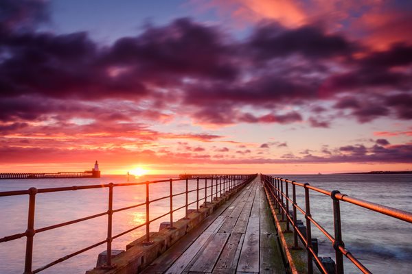 Picture of sunrise on Northumberland coast