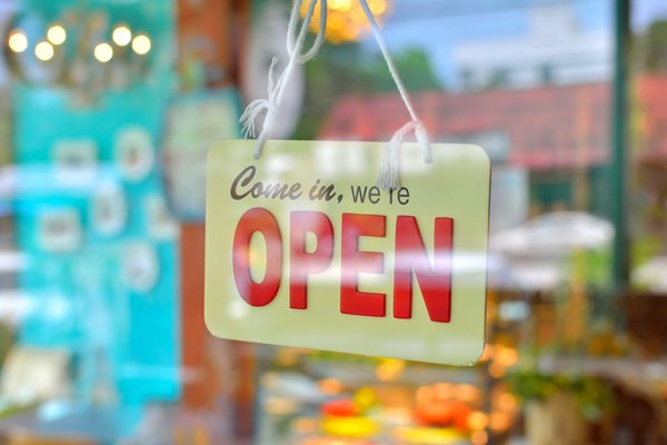 Picture of business open sign