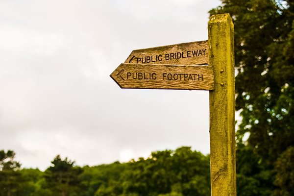 Photo of bridleway and footpath sign