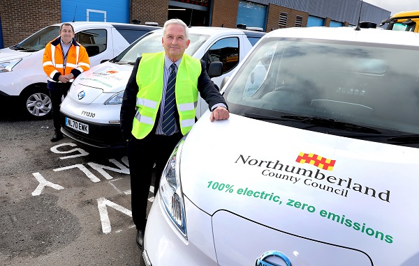 Electric council vans with '100% electric, zero emissions' written on bonnet