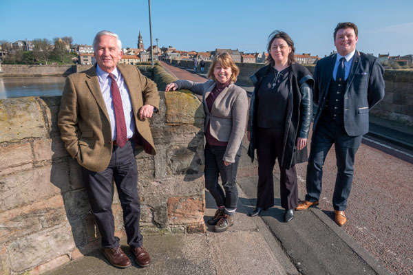 County councillors on Berwick Old Bridge