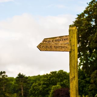 Photo of bridleway and footpath sign