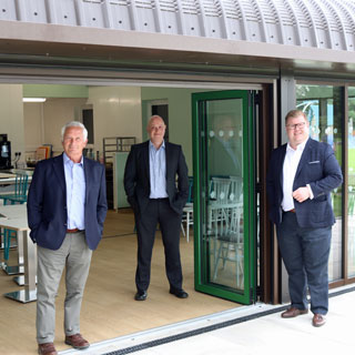 Councillors and staff outside the refurbished visitor centre