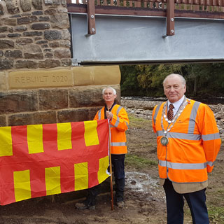 Cllr Ian Hutchinson and Roger Morris at the new bridge