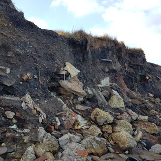 Historic pollution at Lynemouth beach