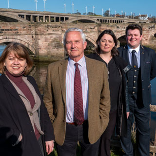 County councillors on Berwick Old Bridge