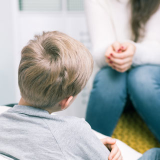 A child being spoken to