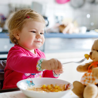 A child at mealtime