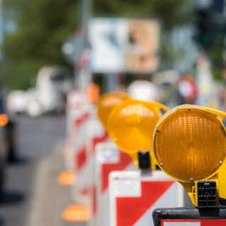 A photo of roadworks