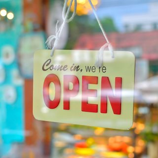 Picture of business open sign