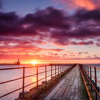 Picture of sunrise on Northumberland coast