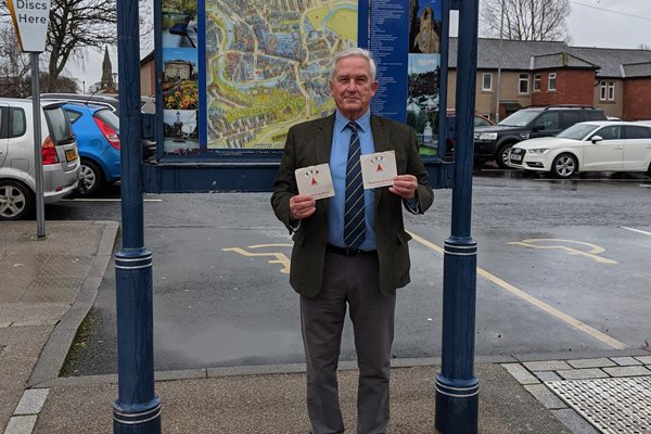 Photo of Cllr Sanderson in car park