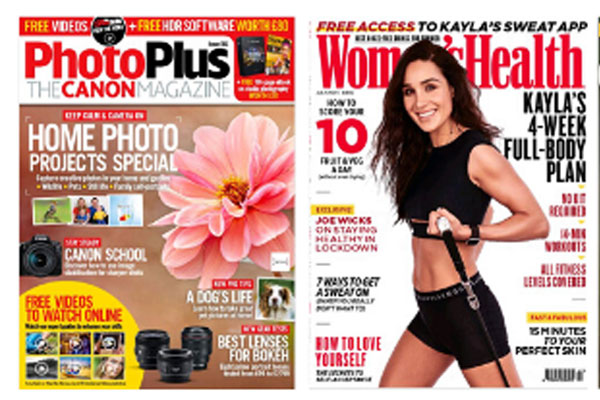 Photo of magazine front covers